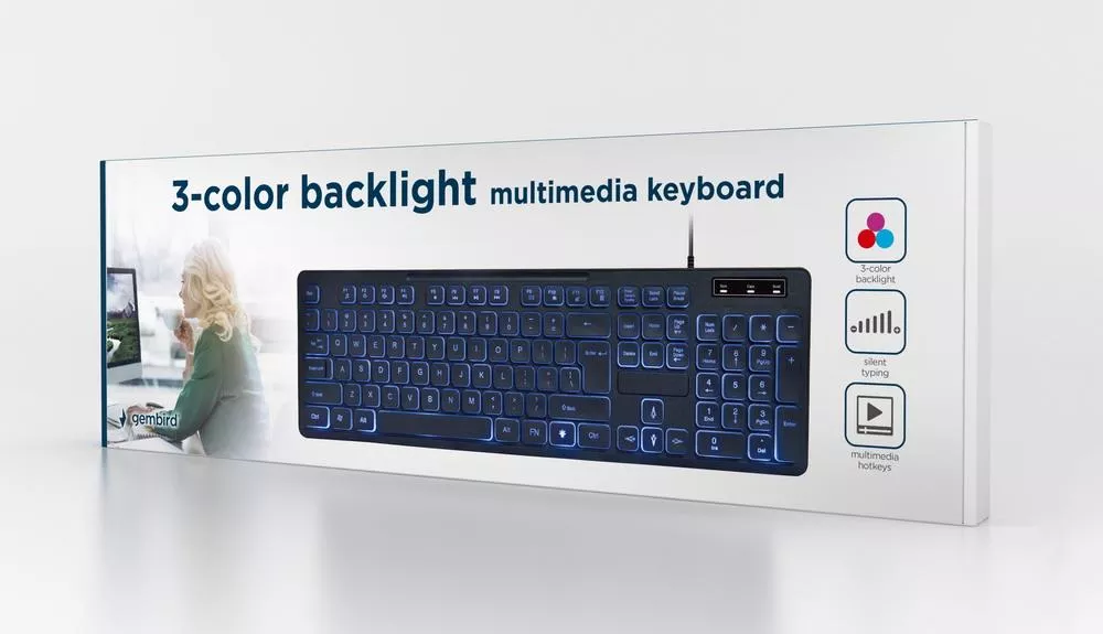 KEYBOARD MULTIMEDIA USB ENG/BLACK KB-UML3-02 GEMBIRD thumbnail 3