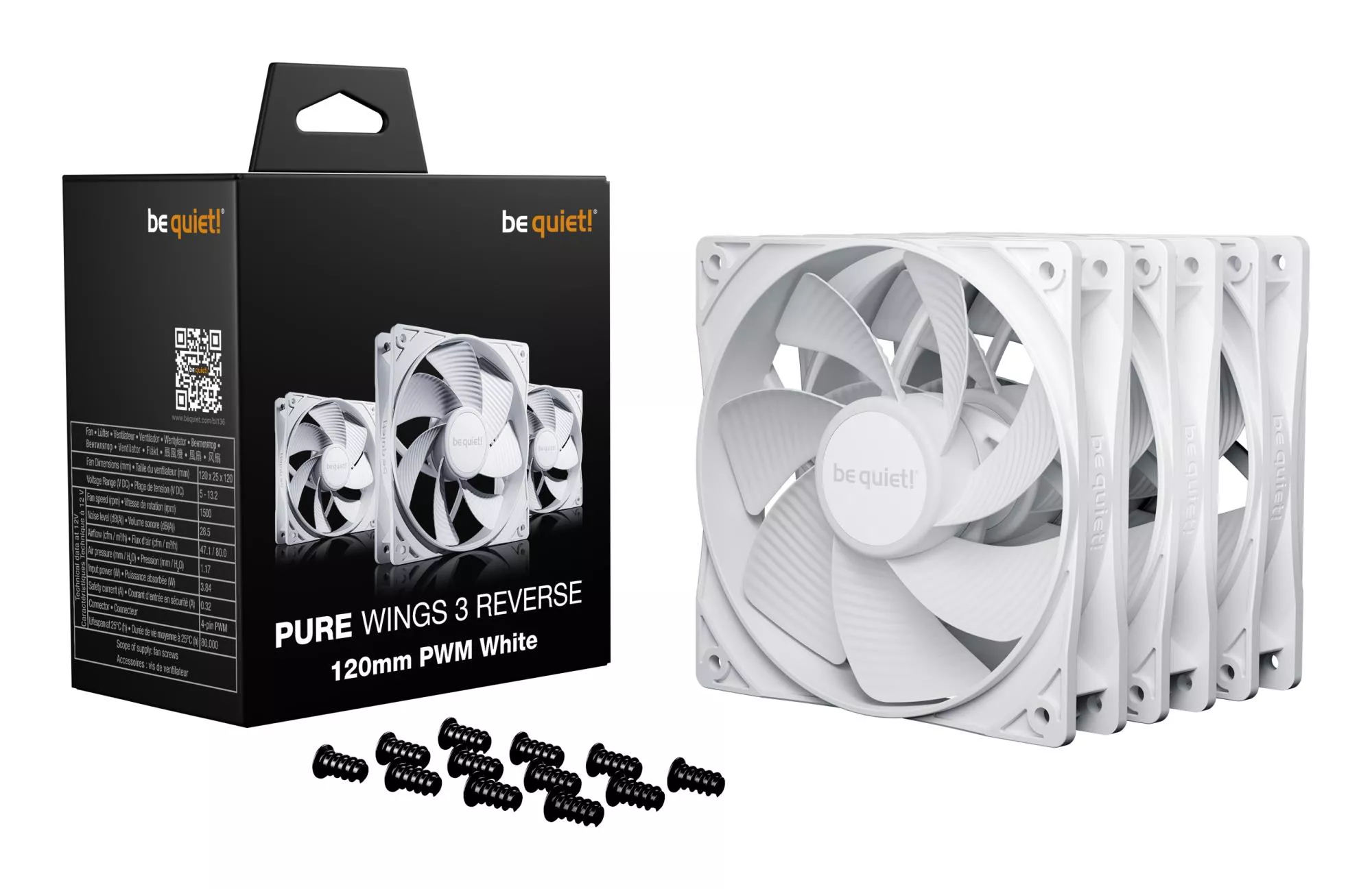 Korpuso ventiliatorius 120mm Pure Wings 3/PWM WHT 3-Pack BL136 BE QUIET thumbnail 3