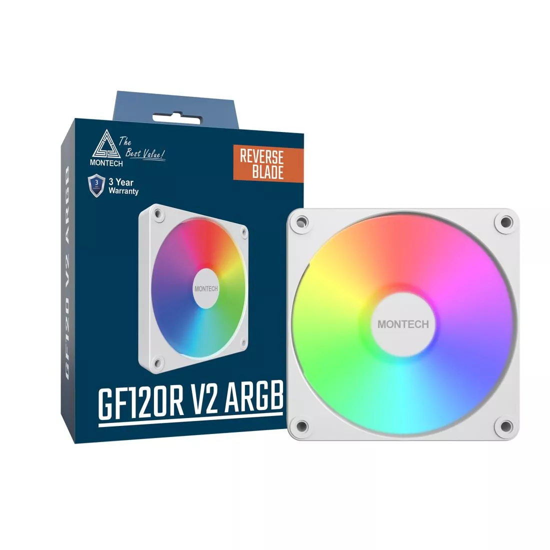 Korpuso ventiliatorius 120mm/GF120R V2 ARGB PWM (W) MONTECH thumbnail 3
