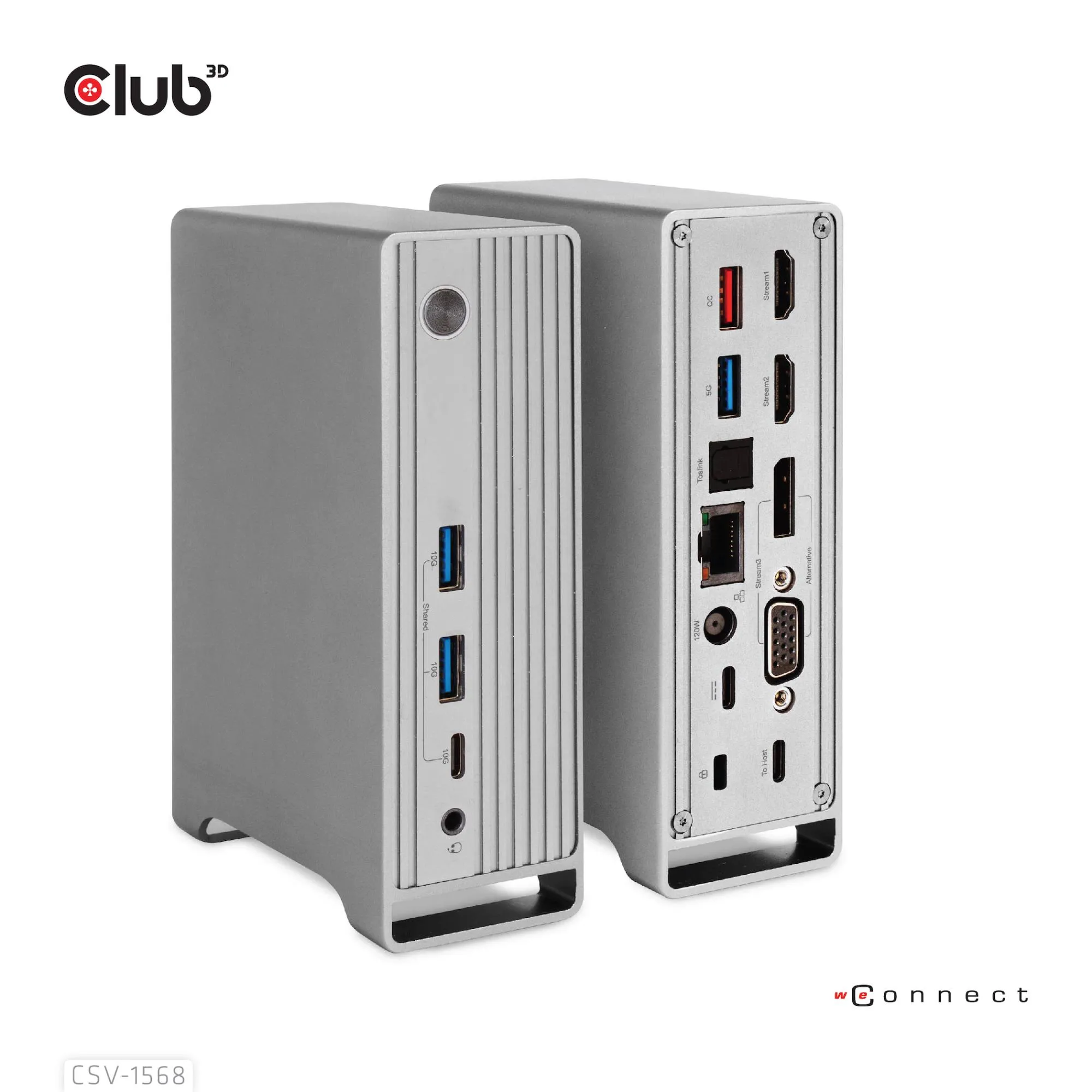 Nešiojamųjų kompiuterių prijungimo stotelė Club3D CSV-1568, USB-C, 120W thumbnail 3