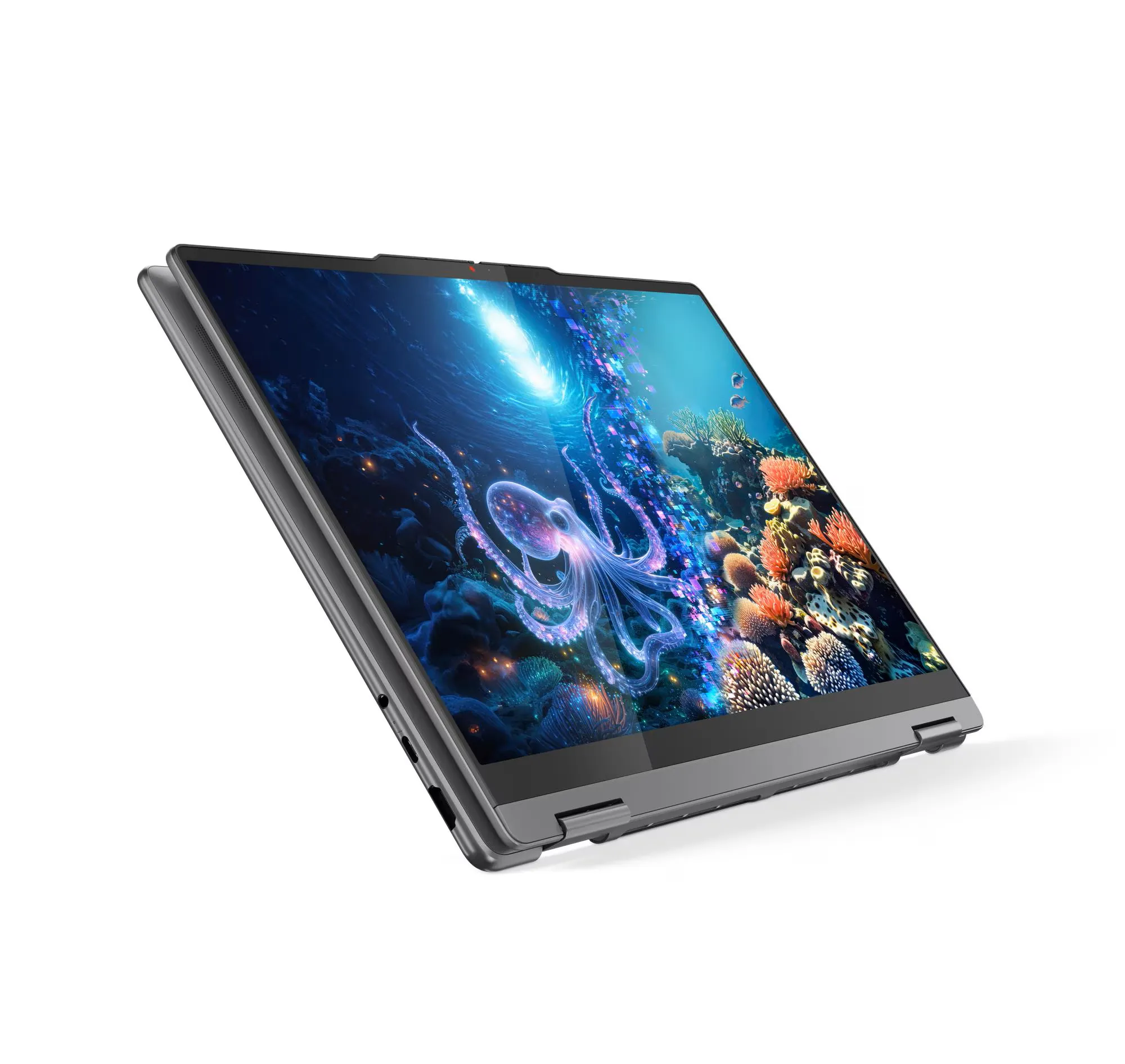 Lenovo | Yoga 7 2-in-1 14ILL10 Intel | Luna Grey | 14 ” | OLED | Touchscreen | WUXGA | 1920 x 1200 pixels | Intel Core Ultra 7 | 256V | 16 GB | Soldered LPDDR5X | Solid-state drive capacity 512 GB | Intel Arc Graphics 140V | Windows 11 Home | 802.11be | Bluetooth version 5.4 | Keyboard language English | Keyboard backlit | Warranty 24 month(s) | Battery warranty 12 month(s) thumbnail 3