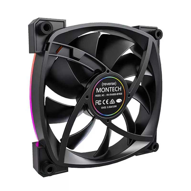 Montech RX140 PWM Black 140mm Case Fan thumbnail 4