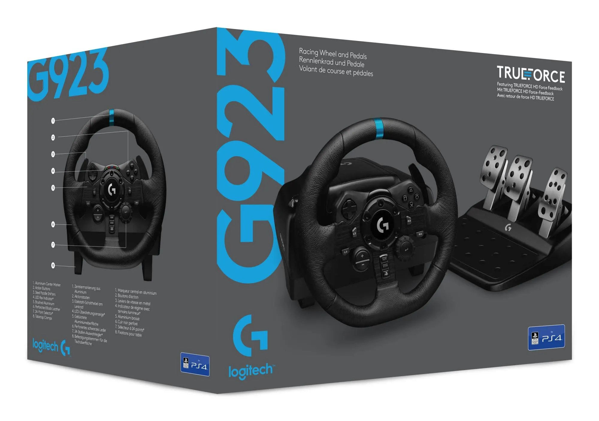 Logitech G923 lenktynių vairas su pedalais ir pavarų svirtimi thumbnail 4