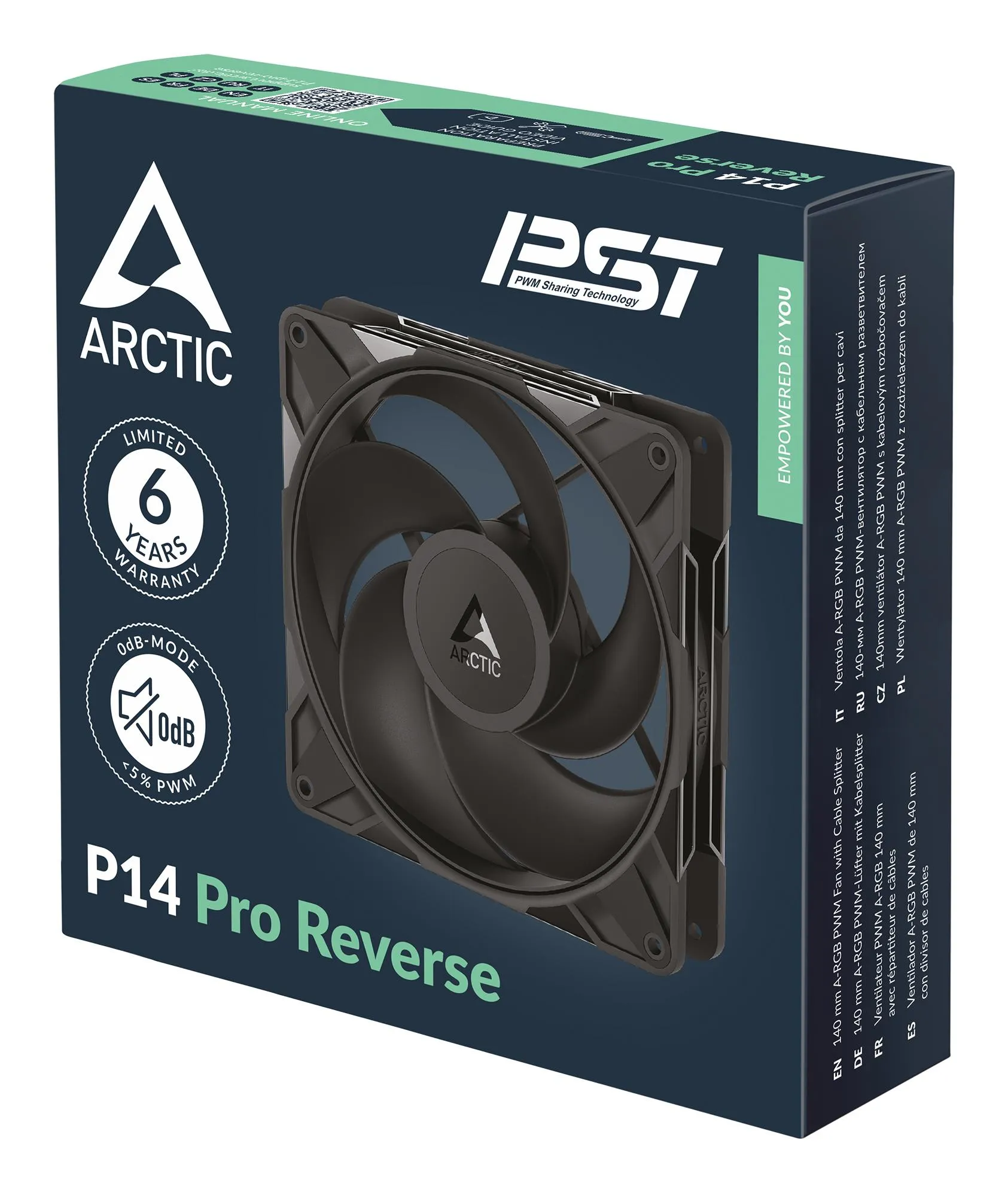 ARCTIC P14 Pro Reverse 140 mm A-RGB PWM Case Fan thumbnail 5