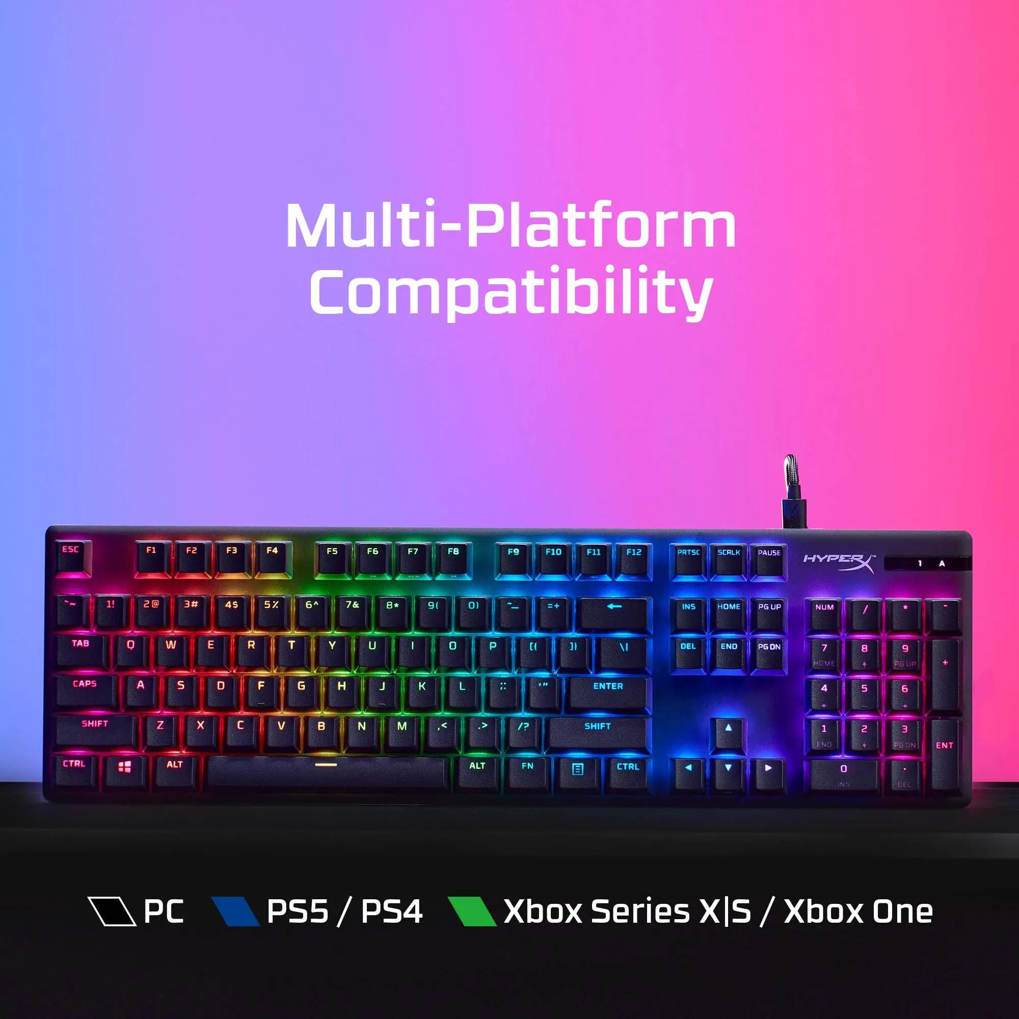 Mechaninė žaidimų klaviatūra HyperX Alloy Origins PBT HX Blue 639N4AA#ABA thumbnail 5