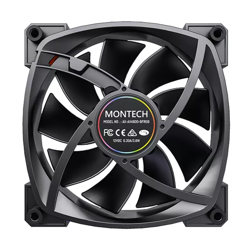 Montech RX140 PWM Black 140mm Case Fan thumbnail 5