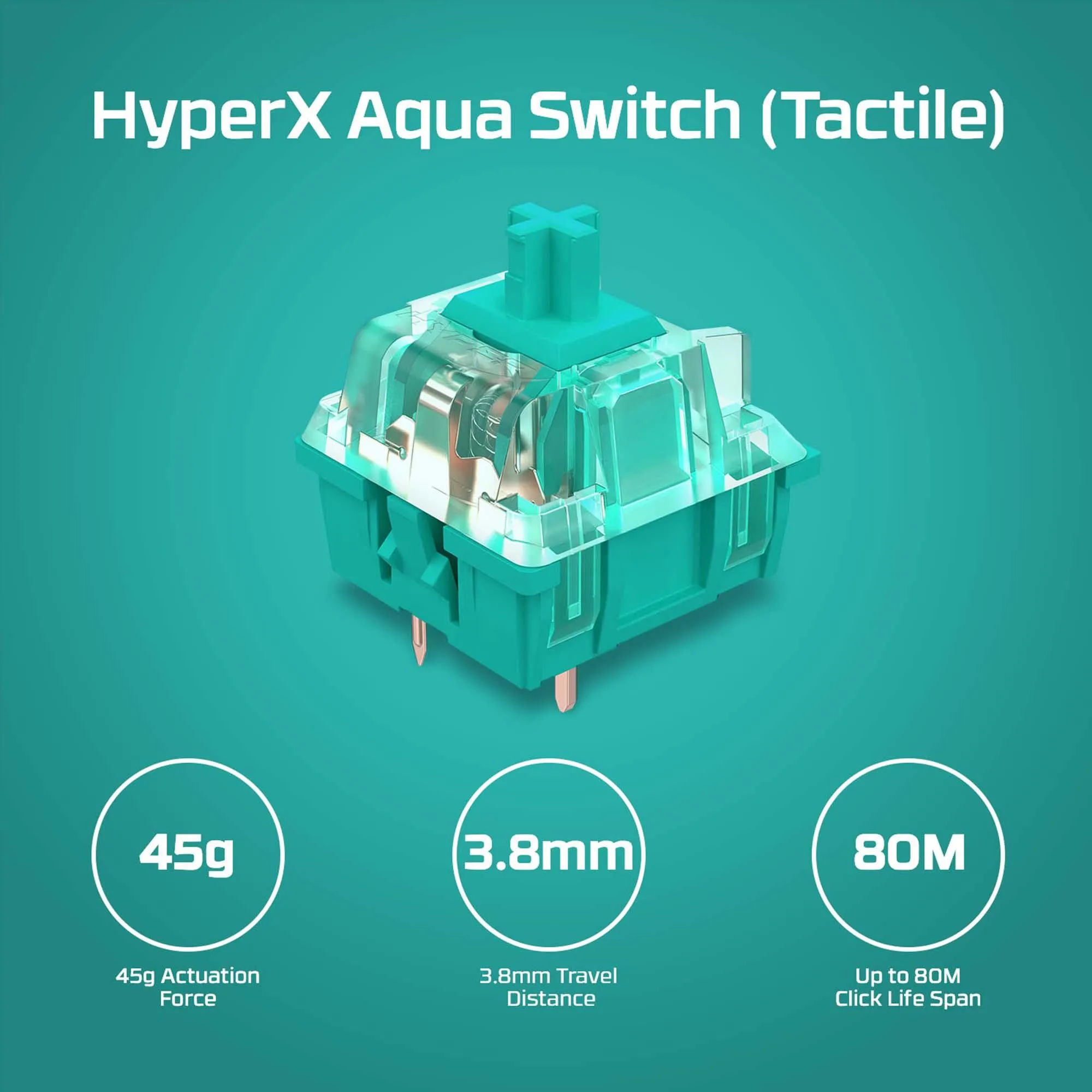 Žaidimų klaviatūra HyperX Alloy Origins Core PBT HX Aqua 639N9AA#ABA thumbnail 6