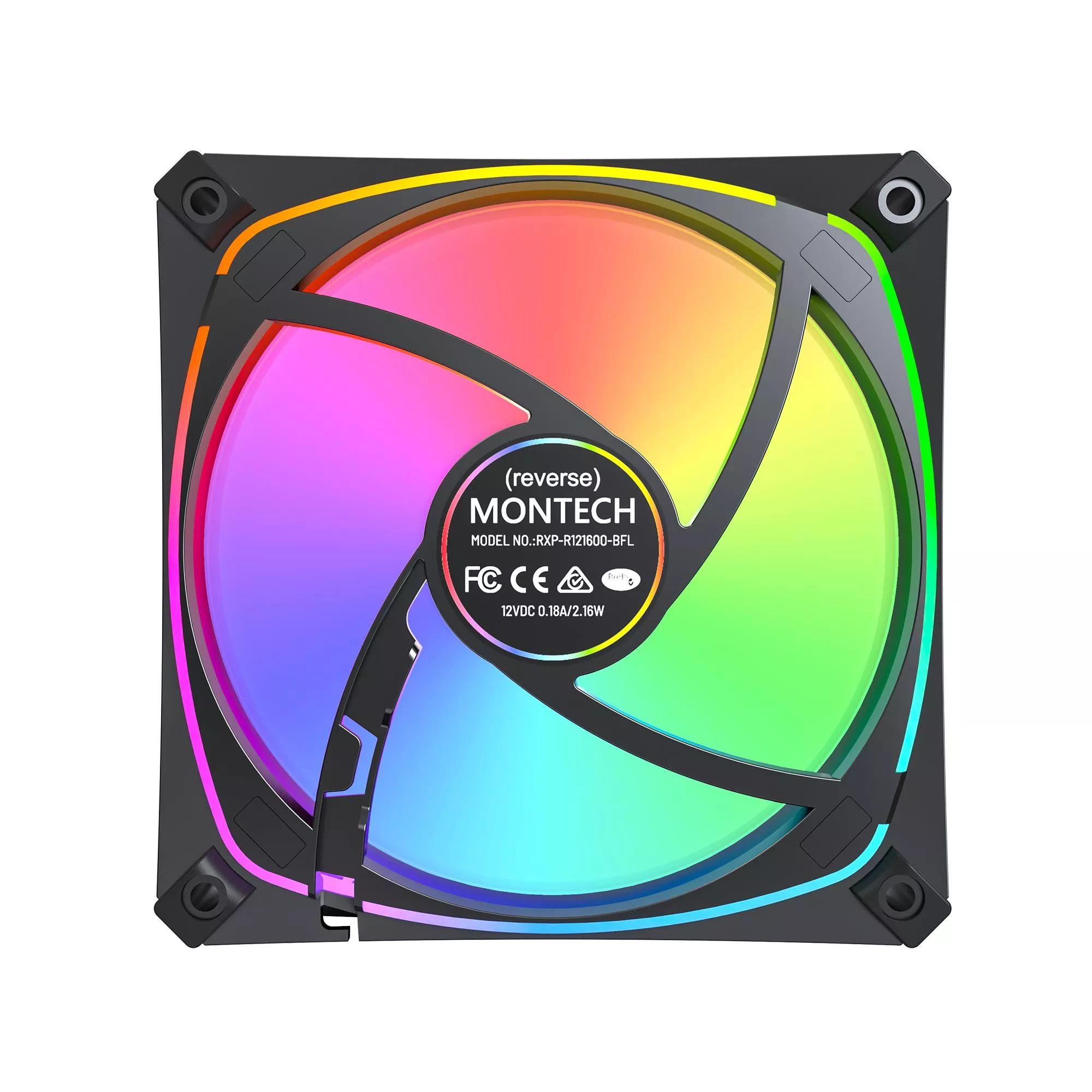 Korpuso ventiliatorius 120 mm MONTECH RX120 PRO BLACK 3 viename thumbnail 6