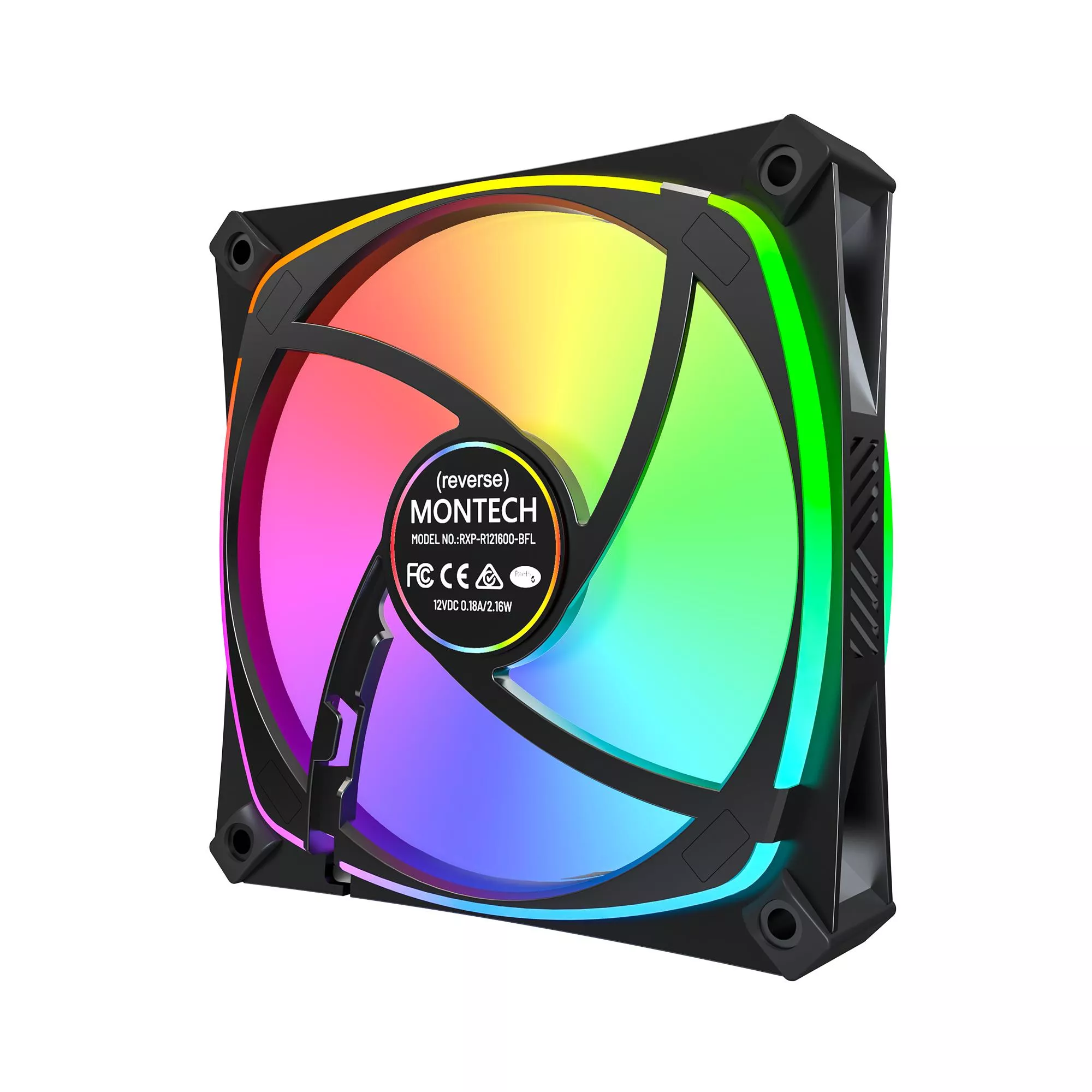 Korpuso ventiliatorius 120 mm MONTECH RX120 PRO BLACK 3 viename thumbnail 7