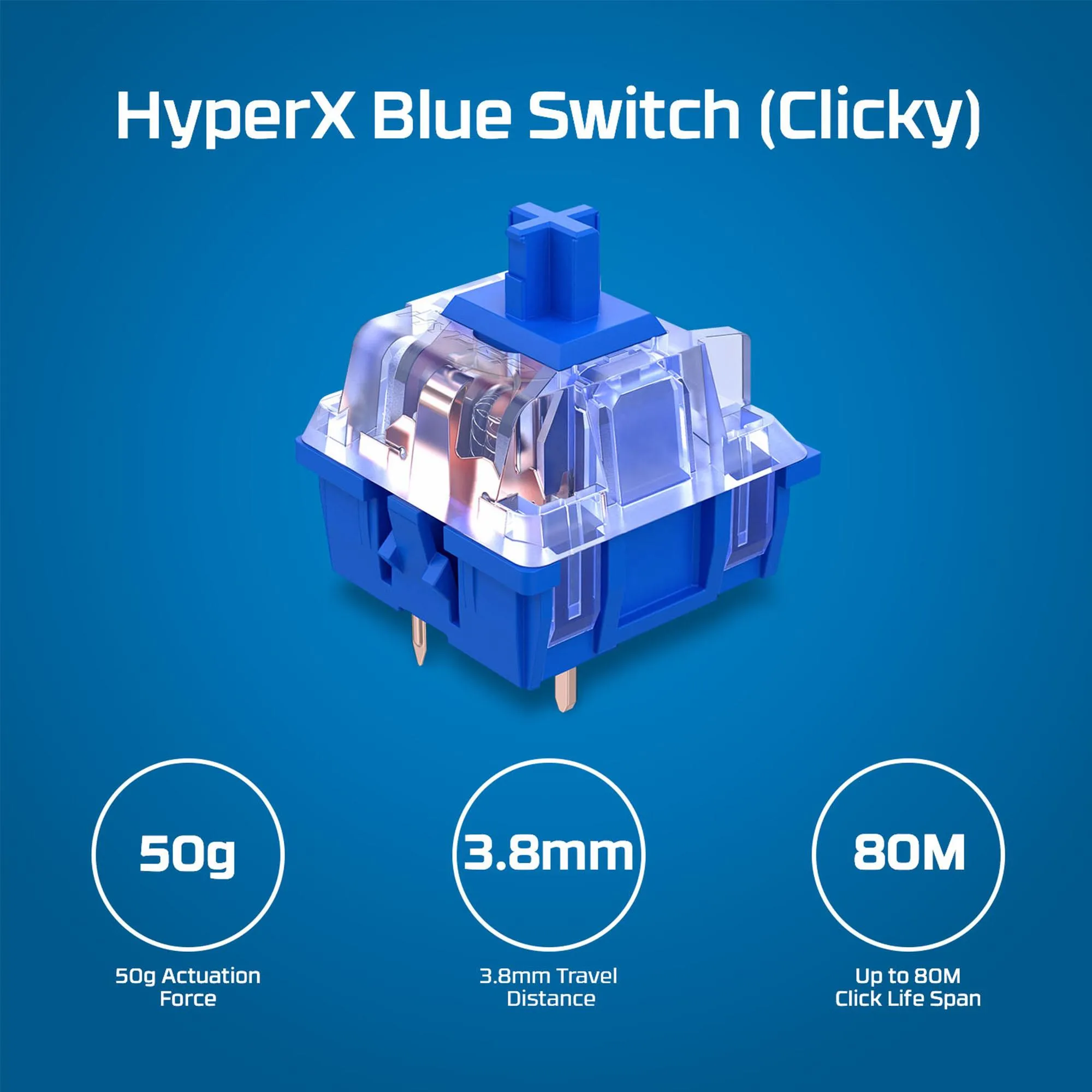 Mechaninė žaidimų klaviatūra HyperX Alloy Origins PBT HX Blue 639N4AA#ABA thumbnail 7