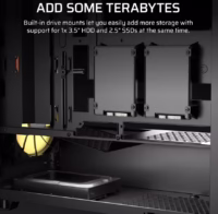 Corsair 3200D RS (Black) kompiuterio korpusas, Midi Tower, juodas thumbnail 7