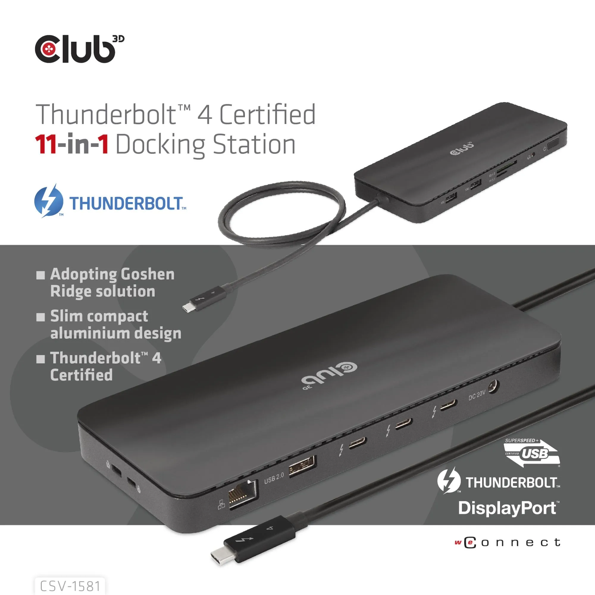 CLUB3D 11-in-1 Thunderbolt 4 Docking Station CSV-1581 thumbnail 8