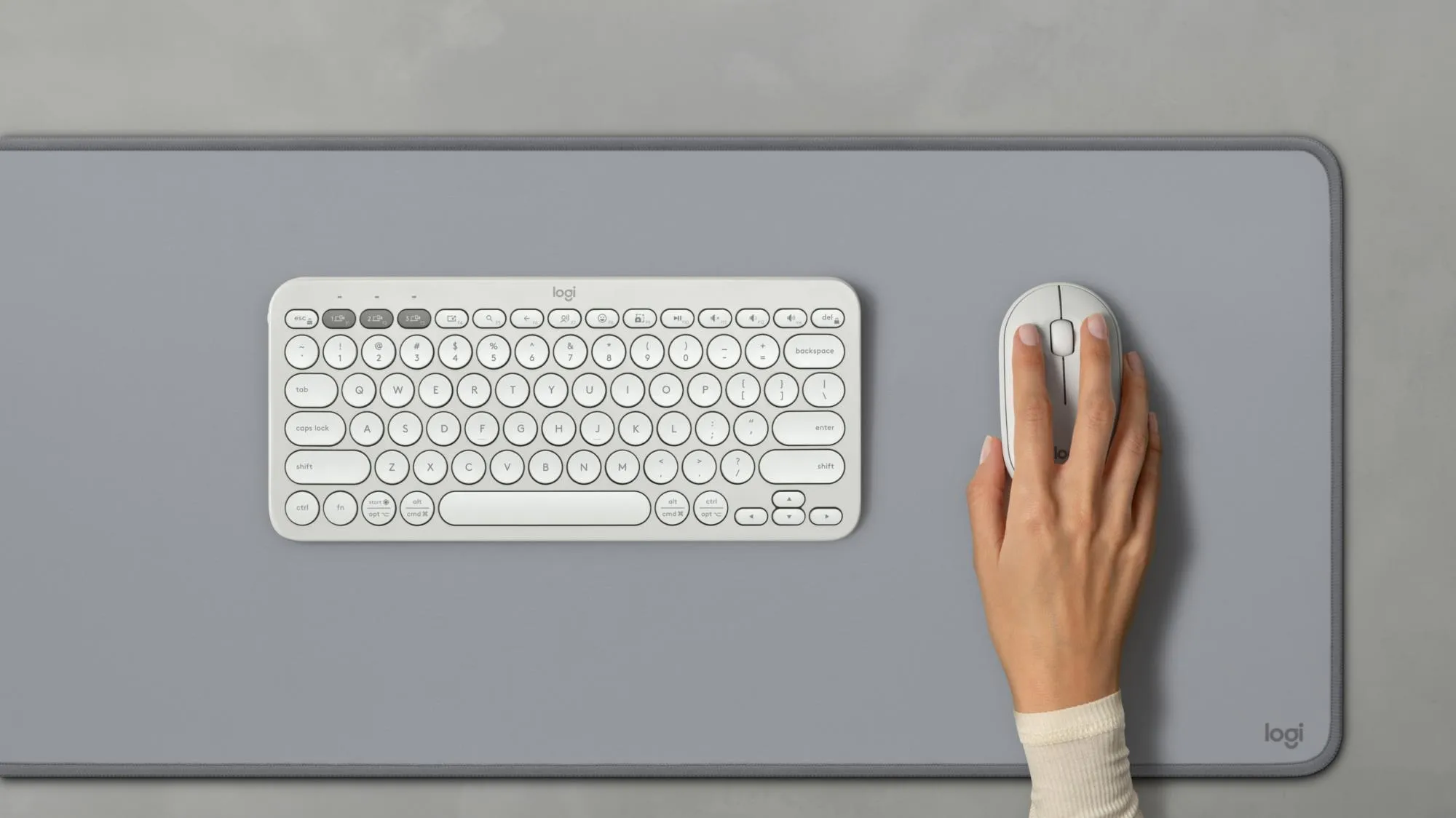 Klaviatūros ir pelės komplektas Logitech Pebble 2, balta, 920-012240 thumbnail 8