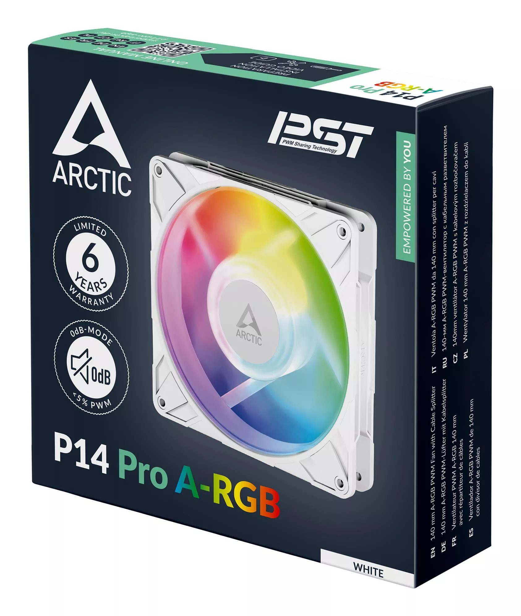 ARCTIC P14 Pro A-RGB (White) 140mm PWM Case Fan thumbnail 8