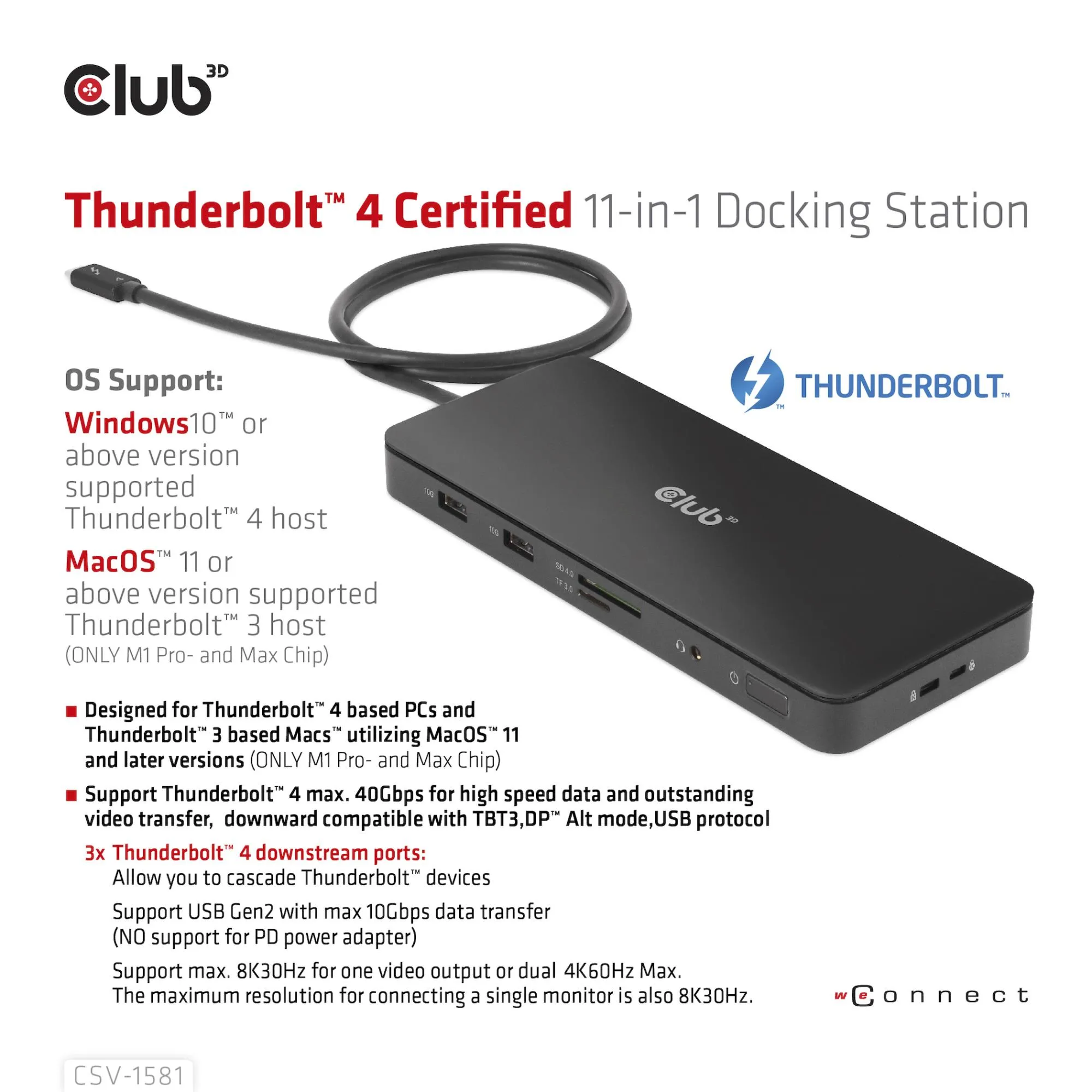 CLUB3D 11-in-1 Thunderbolt 4 Docking Station CSV-1581 thumbnail 9