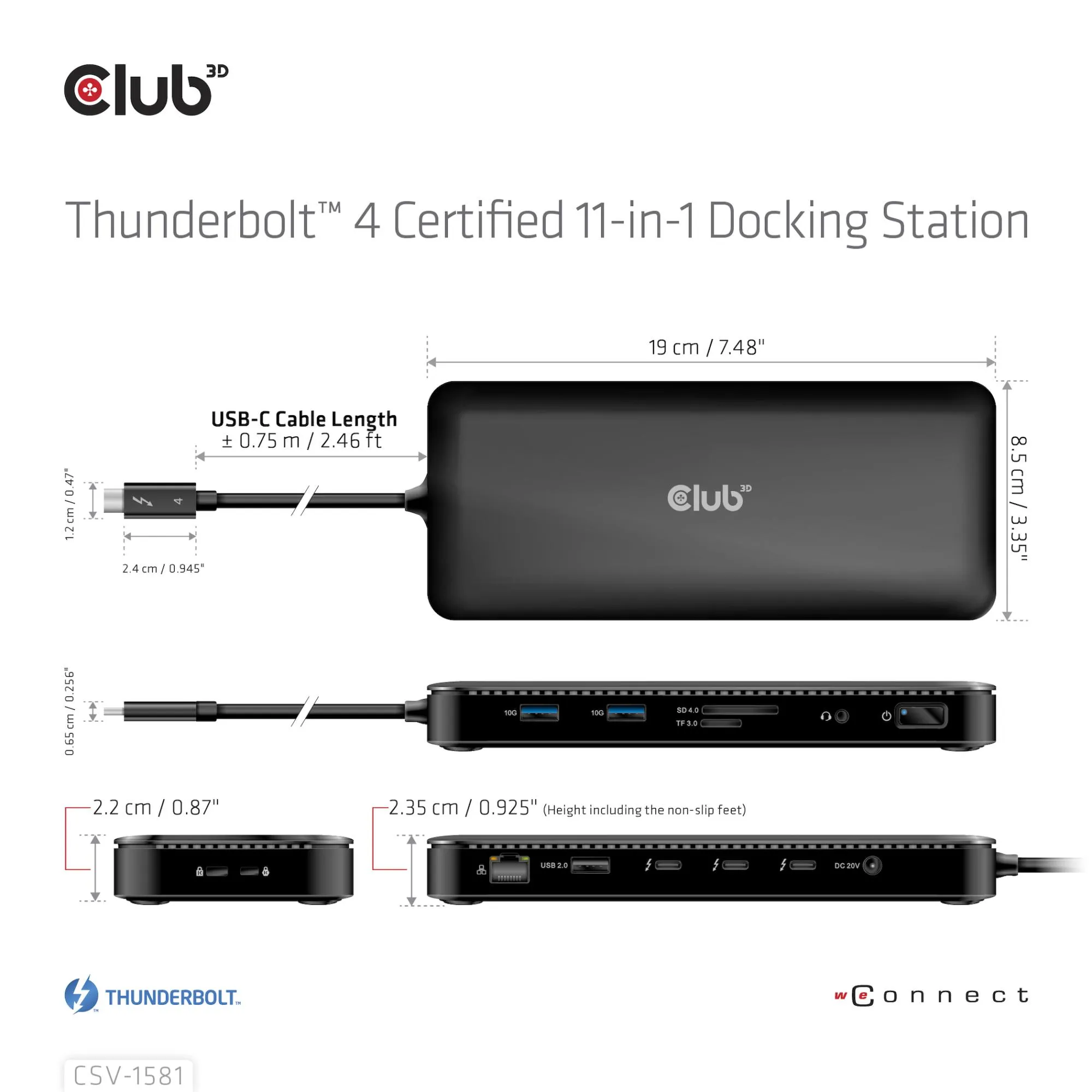 CLUB3D 11-in-1 Thunderbolt 4 Docking Station CSV-1581 thumbnail 10