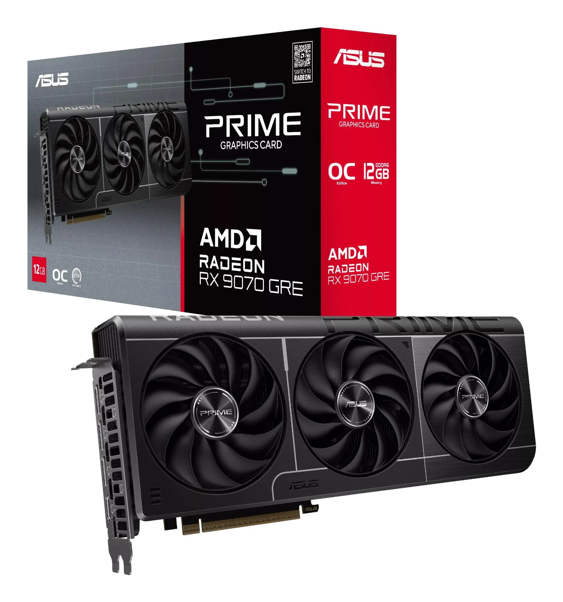 Graphics Card|ASUS|AMD|Radeon RX 9070 GRE|2280 MHz|12 GB|GDDR6|192 bit|PCI Express 5.0|Active|PRIME-RX9070GRE-O12G thumbnail 10