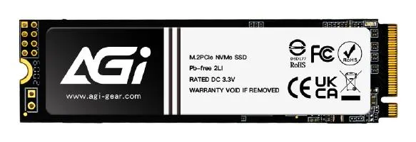 SSD, AGI TECHNOLOGY, 600xTBW rating, MTBF 1600000 h, Read speed 3200 MB/s, Write speed 1700 MB/s