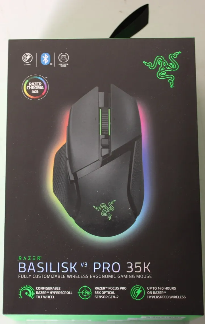 SALE OUT. Razer Basilisk V3 Pro 35K Gaming Mouse, Wireless, Black Basilisk V3 Pro 35K žaidimų pelė, belaidė, juoda