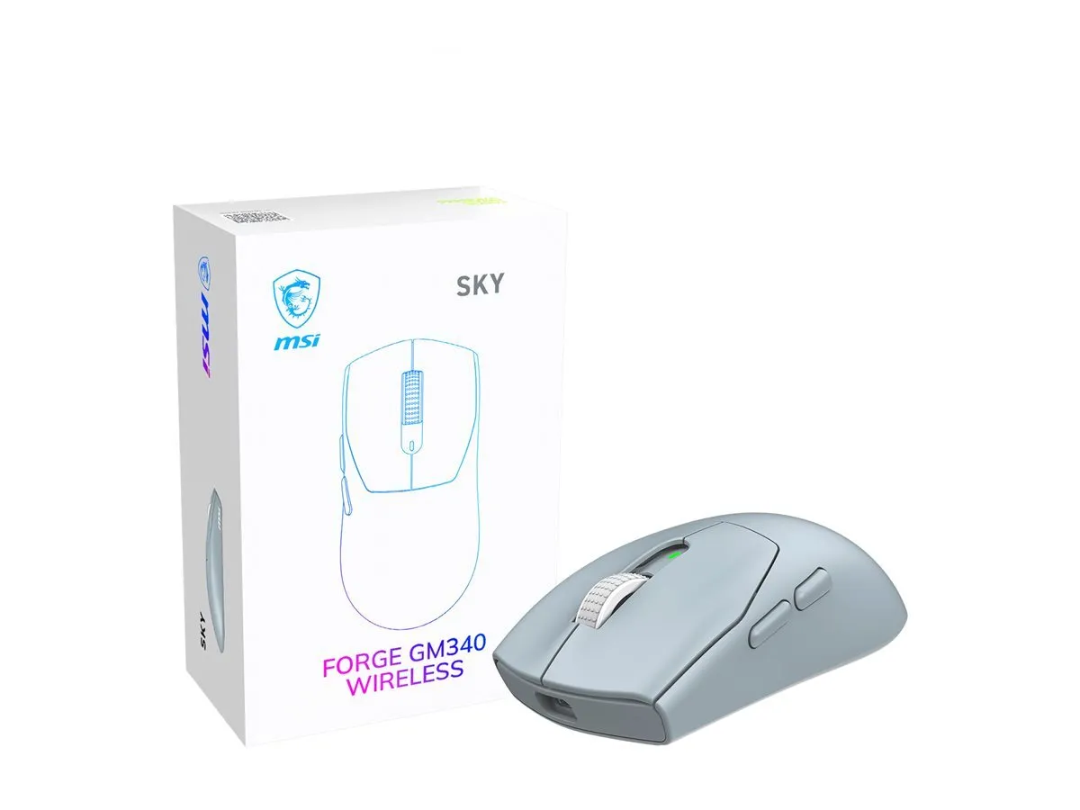MSI Gaming Mouse | FORGE GM340 WIRELESS | Wireless | 2.4 GHz, Bluetooth , USB | Sky thumbnail 2