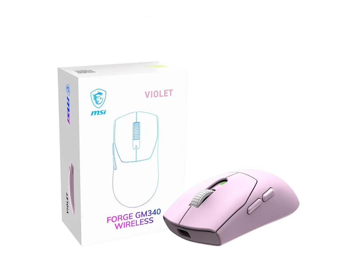 MSI Gaming Mouse | FORGE GM340 WIRELESS | Wireless | 2.4 GHz, Bluetooth , USB | Violet thumbnail 2