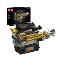 MOULD KING 10224 Motorized Valkyrie V12 Engine Model Set, 974 dalių