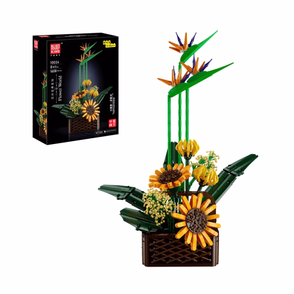 MOULD KING 10024S Birds of Paradise Flower Bouquet Konstruktorius | 1,608 dalių