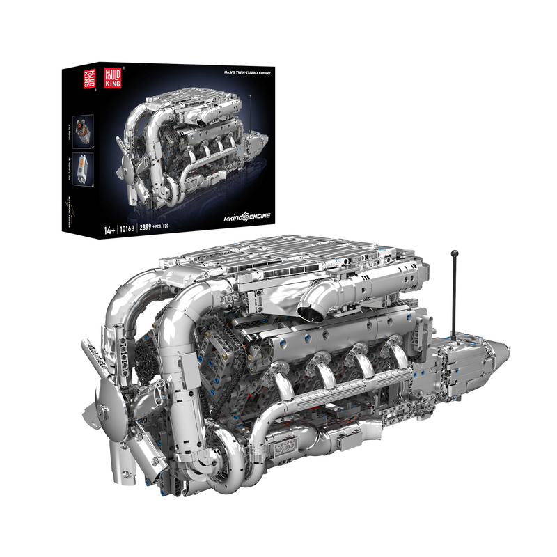 MOULD KING 10168 Motorised Hypercar W16 Engine & Gearbox Konstruktorius | 2899 dalių