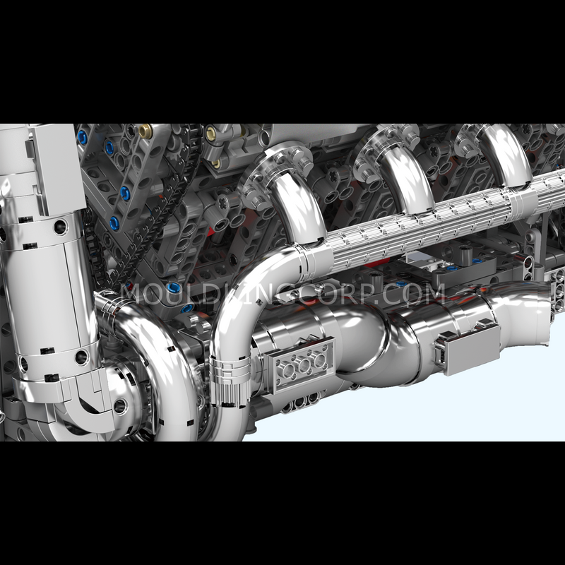 MOULD KING 10168 Motorised Hypercar W16 Engine & Gearbox Konstruktorius | 2899 dalių thumbnail 3