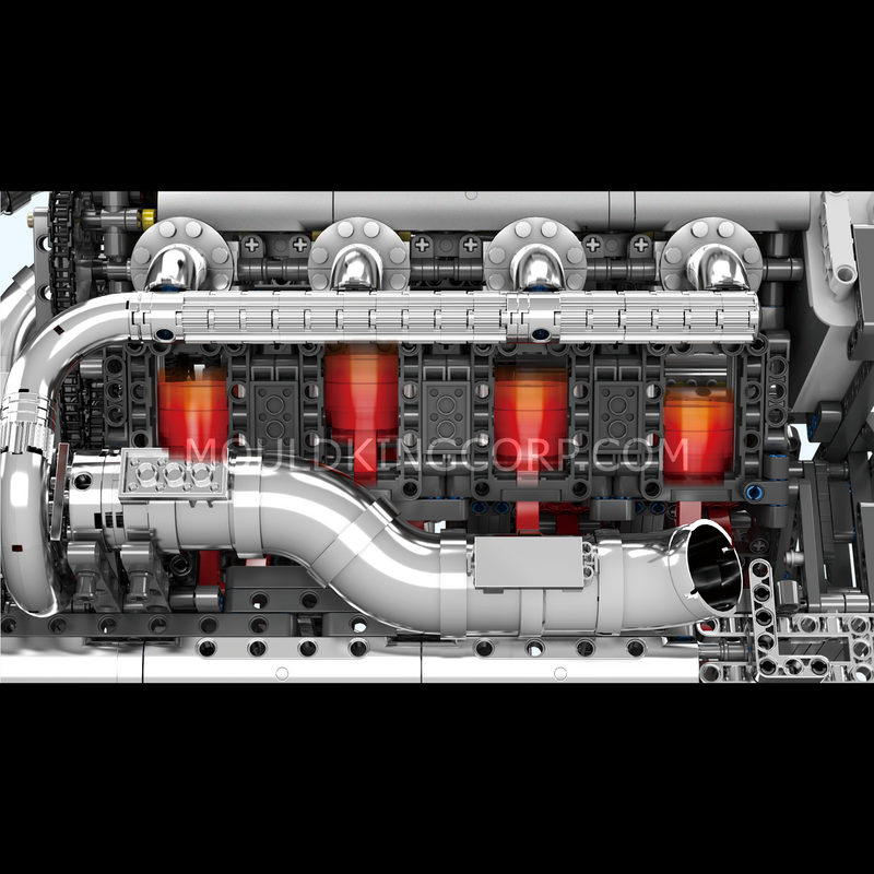 MOULD KING 10168 Motorised Hypercar W16 Engine & Gearbox Konstruktorius | 2899 dalių thumbnail 4