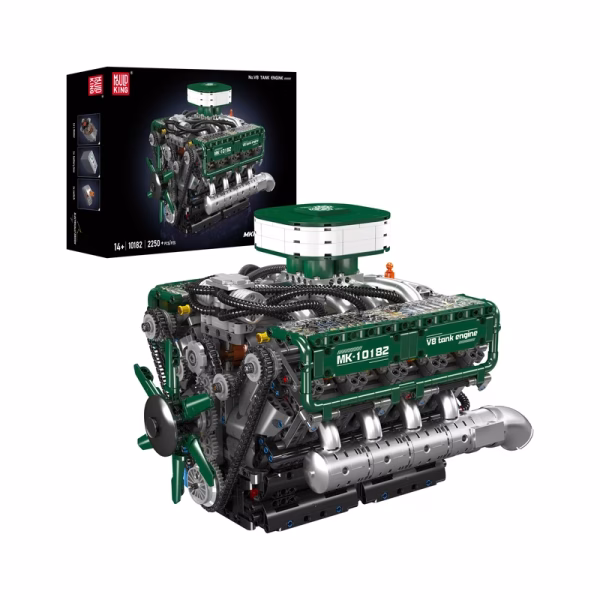 MOULD KING 10182 Motorised V8 Tank Engine Konstruktorius | 2250 dalių