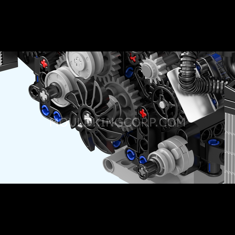 MOULD KING 10230 W12 Twin Turbo Engine Model Konstruktorius | 871 dalių thumbnail 3