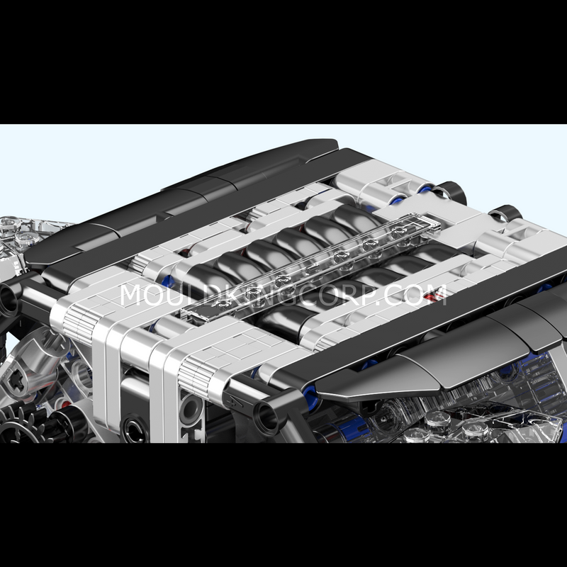 MOULD KING 10230 W12 Twin Turbo Engine Model Konstruktorius | 871 dalių thumbnail 5