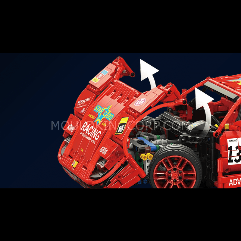 MOULD KING 13095 F40 Limited Edition Race Car Remote Controlled Konstruktorius | 2688 dalių thumbnail 3