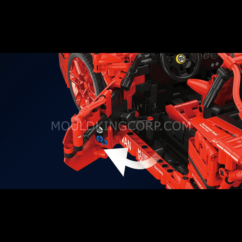MOULD KING 13095 F40 Limited Edition Race Car Remote Controlled Konstruktorius | 2688 dalių thumbnail 4