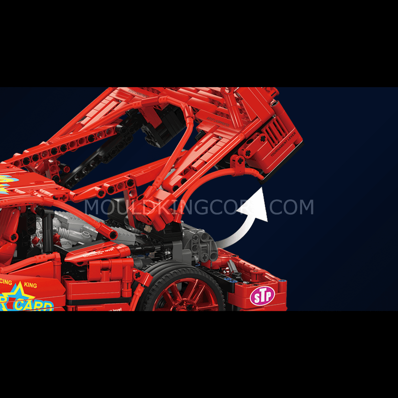 MOULD KING 13095 F40 Limited Edition Race Car Remote Controlled Konstruktorius | 2688 dalių thumbnail 5