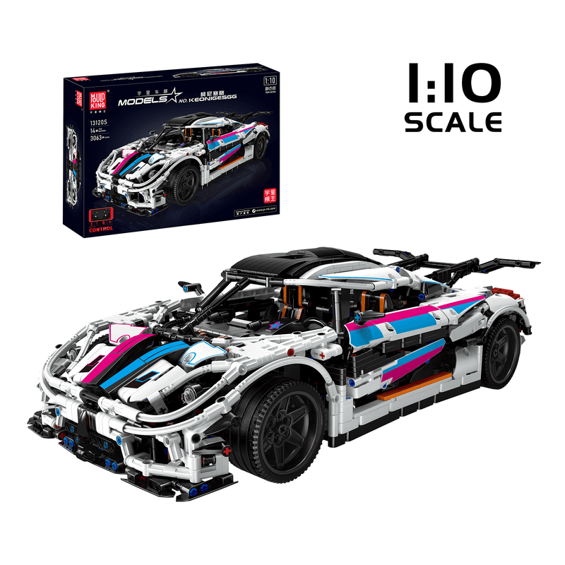 MOULD KING 13120S Regera Hypercar Remote Controlled Model Konstruktorius | 3063 dalių