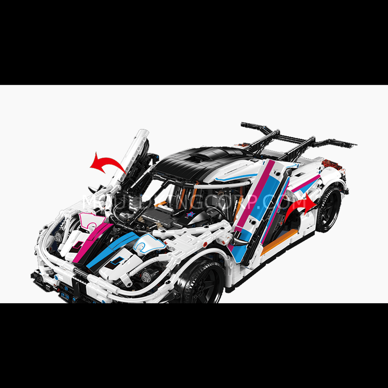 MOULD KING 13120S Regera Hypercar Remote Controlled Model Konstruktorius | 3063 dalių thumbnail 4