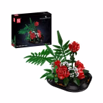 MOULD KING 24130 Red Rose & Baby's Breath Bouquet Konstruktorius | 894 dalių