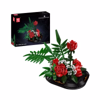 MOULD KING 24130 Red Rose & Baby’s Breath Bouquet Konstruktorius