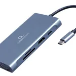 Gembird A-CM-COMBO7-01 7-in-1 USB-C adapteris, HDMI, USB 3.0, RJ-45, SD ir microSD, PD, pilkas