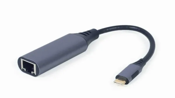 Gembird A-USB3C-LAN-01 USB-C tinklo adapteris, Gigabit LAN, pilkas