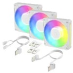 Arctic BioniX P12 A-RGB korpuso ventiliatorius, 120 mm, 3 vnt., baltas, ACFAN00338A
