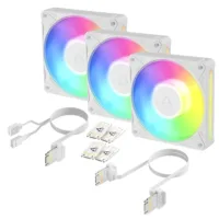 Arctic BioniX P12 A-RGB korpuso ventiliatorius, 120 mm, 3 vnt., baltas, ACFAN00338A