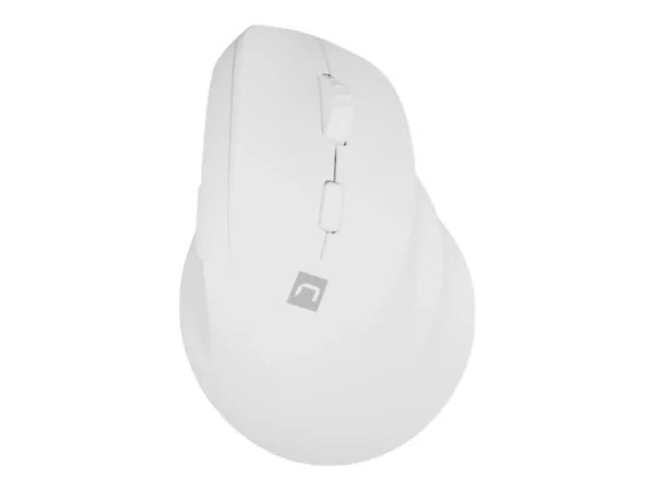 Natec Crake 2 vertikali belaidė pelė, 2.4 GHz, Bluetooth, 2400 DPI, balta