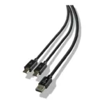 Lexip x Steelplay Dual Play & Charge PS4 valdiklių kabelis, 3 m, juodas, JVAPS400040