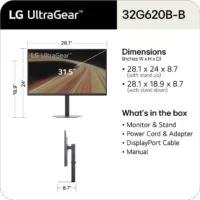 LCD Monitor LG monitorius, 32″, 2560 x 1440 thumbnail 8