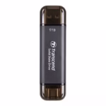 Transcend ESD310C išorinis SSD diskas, 1TB, USB 3.2 Gen 2, Type-C/Type-A, juodas, TS1TESD310C