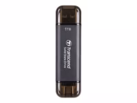 Transcend ESD310C išorinis SSD diskas, 1TB, USB 3.2 Gen 2, Type-C/Type-A, juodas, TS1TESD310C