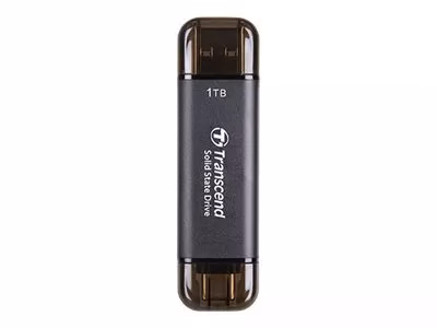 Transcend ESD310C išorinis SSD diskas, 1TB, USB 3.2 Gen 2, Type-C/Type-A, juodas, TS1TESD310C